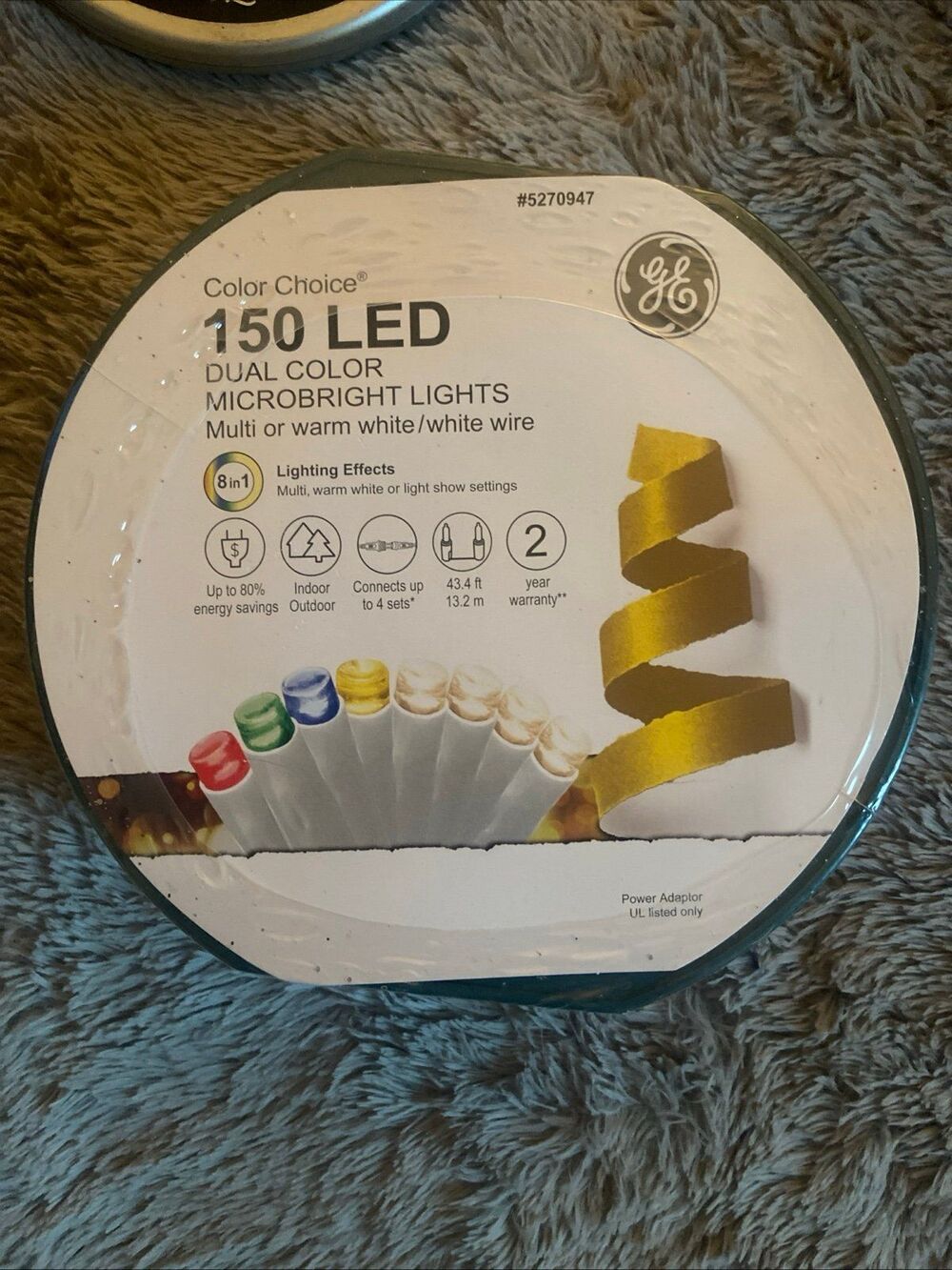 GE Color Changing LED String Lights White Wire 150 Ct 43.4-ft Multi-Function